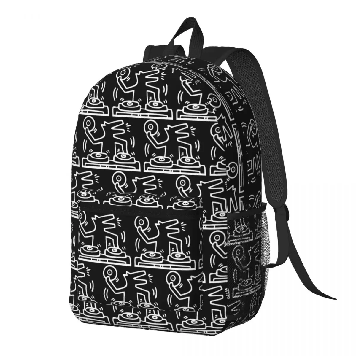 

Dj Dog Kieth Animal Haring White Backpack Daypack Large Capacity Boys Girls BookBag School Bag Shoulder Bags for Men Women