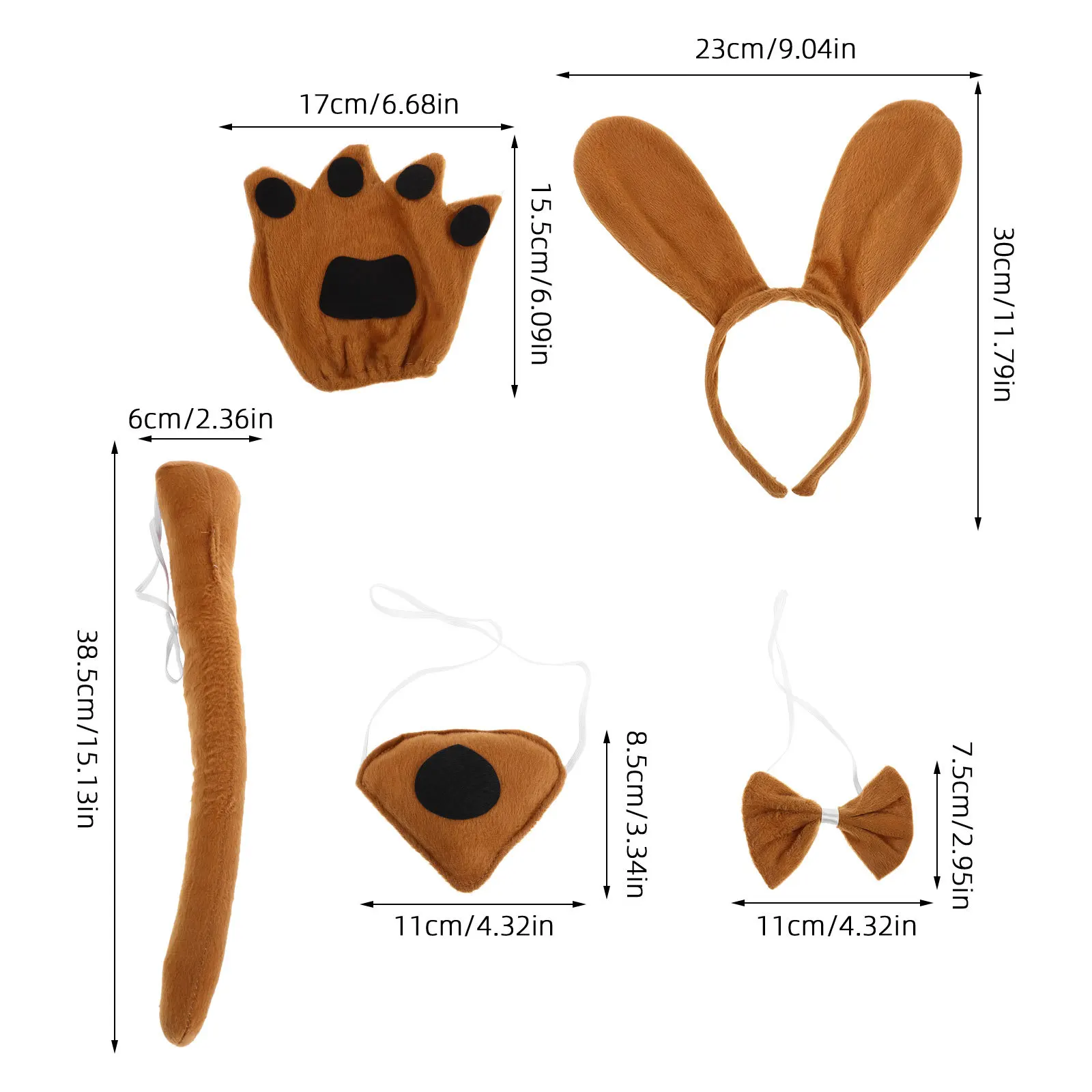 1 Juego de ropa de Cosplay para mascotas, conjunto de disfraz de perro para niños, diadema, pajarita de cola, guantes de pata, vestido de Animal, conjunto de disfraz de perro para niños