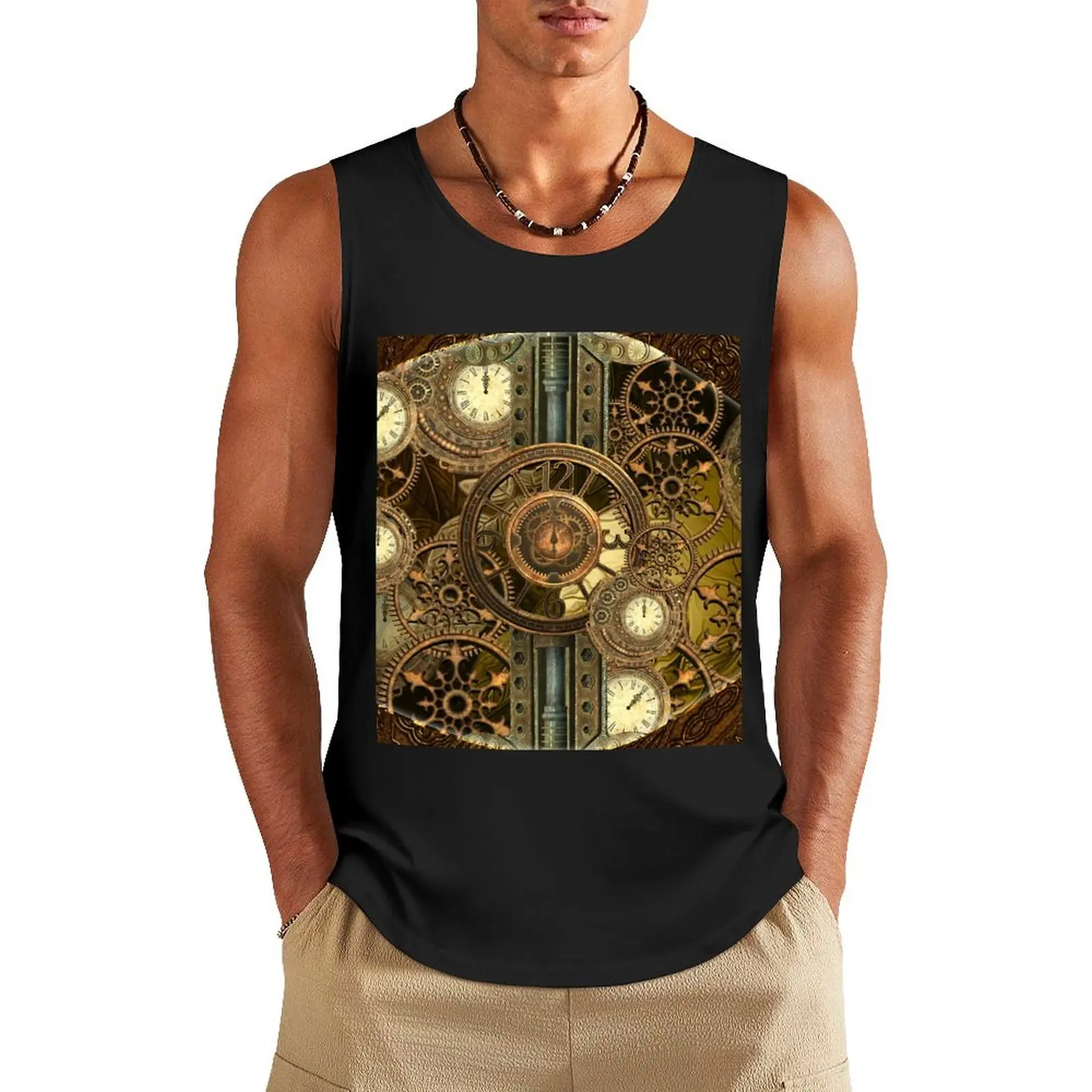 

Steampunk, awesome clocks Tank Top sleeveless Men's tops