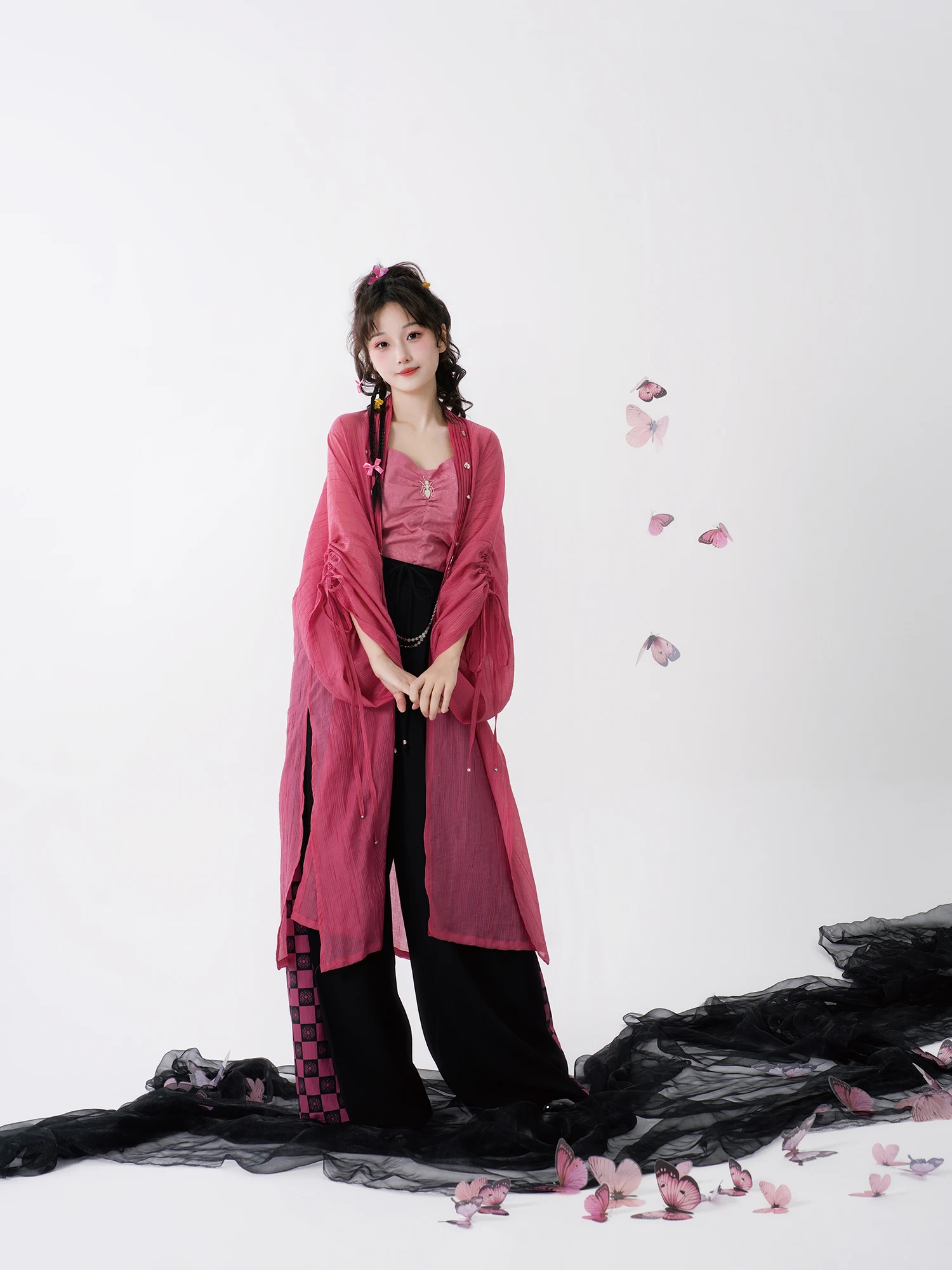 

Zhihengjie Berry Improved Hanfu Song Pants Women's Summer Versatile Hanfu Set Commuting Wear Polyester Fiber