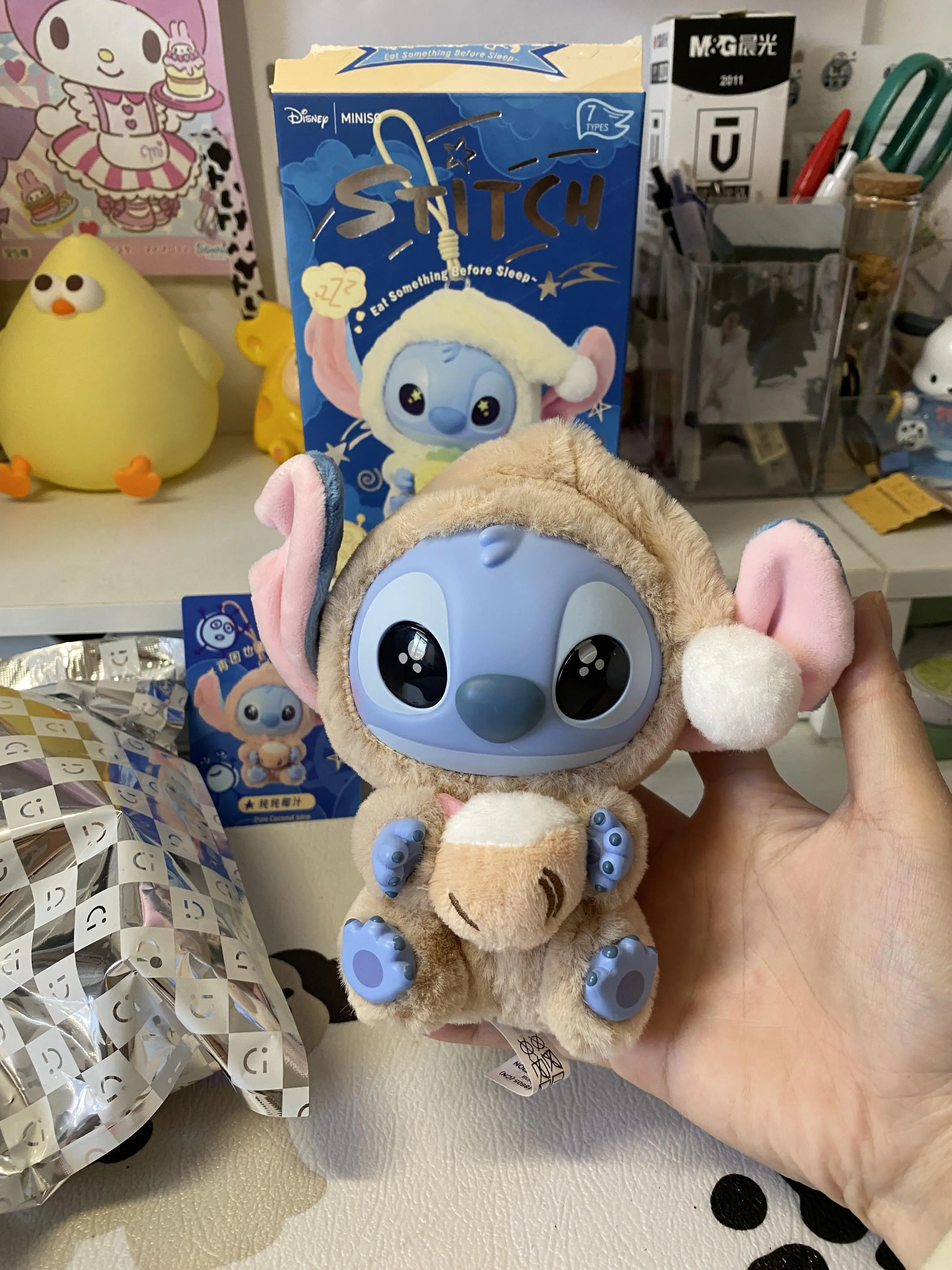 

2025 New Stitch Eat Something Before Sleep Series Plush Blind Box Vinyl Toys Cute Doll Mystery Box Bag Hanging Chrismas Gifts