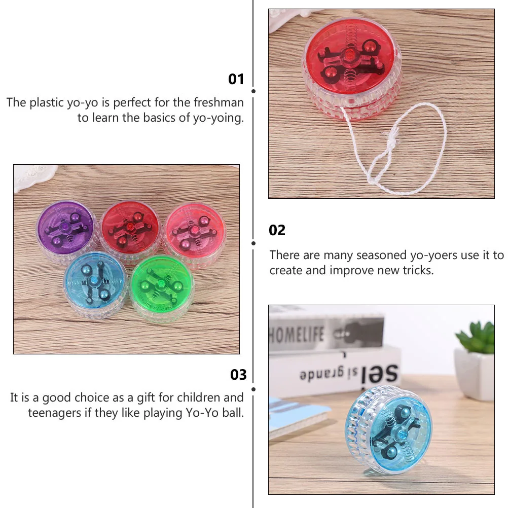 

4pcs LED YoYo Flashing Yoyo Toy with String for Beginner Kids Child Fun Luminous Yoyo Plastic Learning Play
