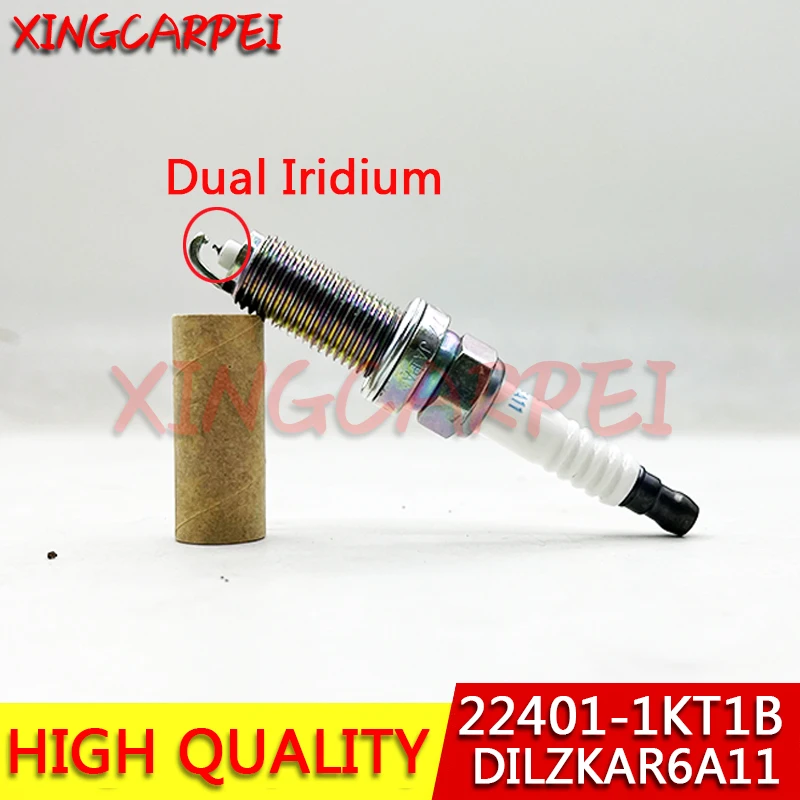 4-6pcs Dual Iridium Spark Plug 22401-1KT1B for Nissan JUKE F15 QASHQAI J10 NJ10 JJ10E 1.6 HR16DE ENG DILZKAR6A11 91691 Auto Part