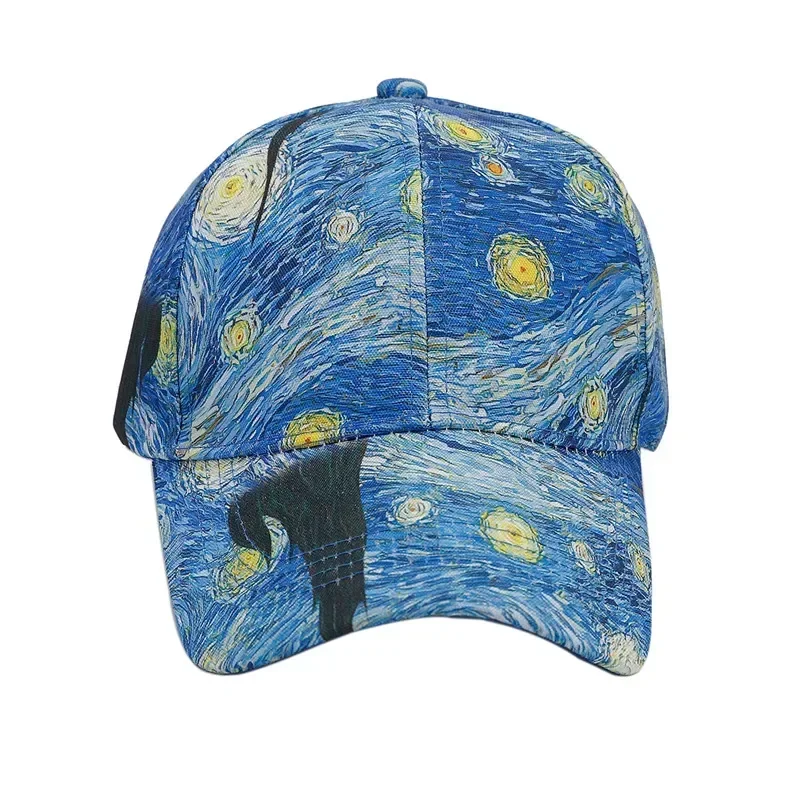 Four Seasons Polyester Print Casquette Baseball Cap Adjustable Outdoor Snapback Hats for Men and Women 17