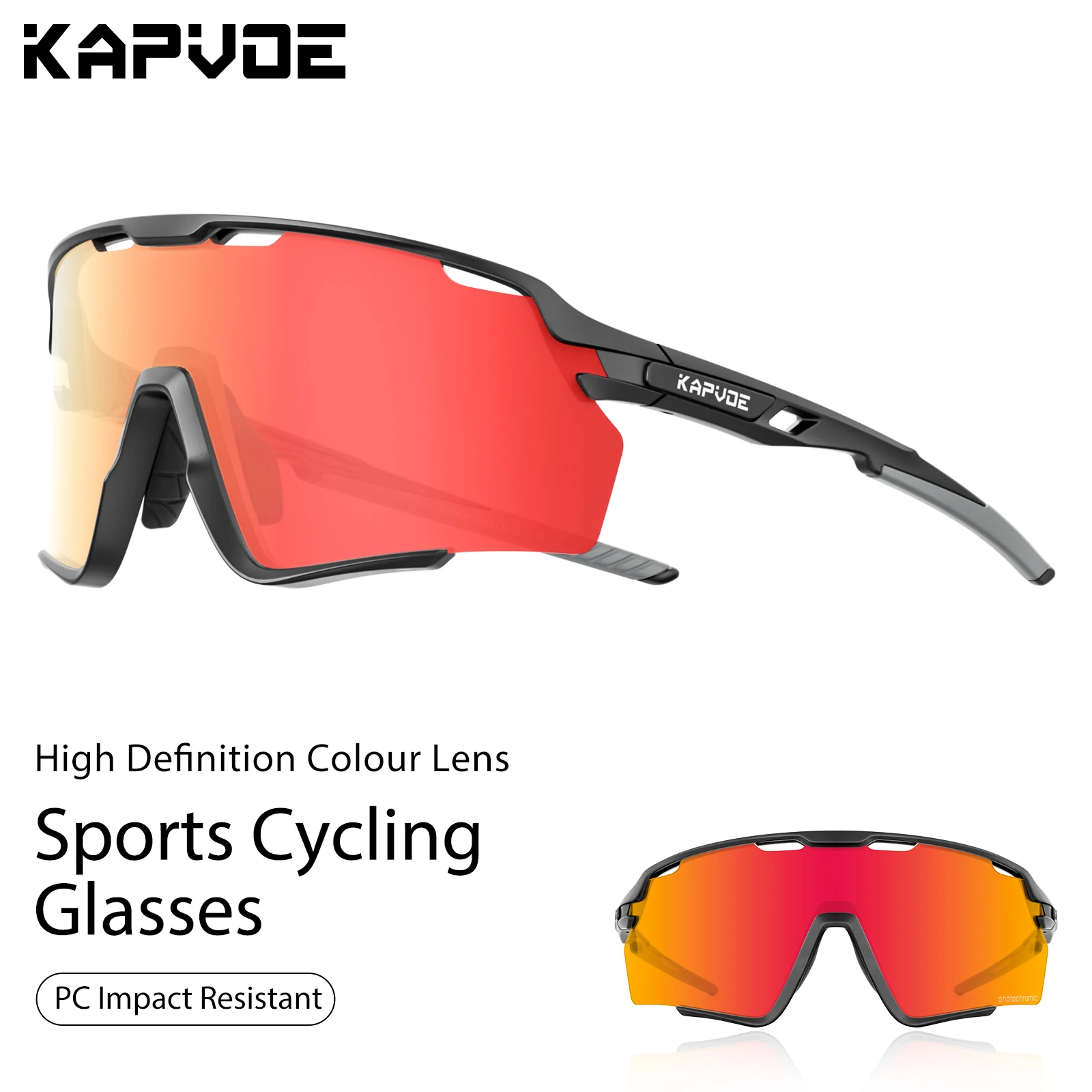 

KAPVOE Sunglasses New Polarized Sports Sunglasses Female European Fashion Bicycle Riding Sunglasses Outdoor Fishing Glasses