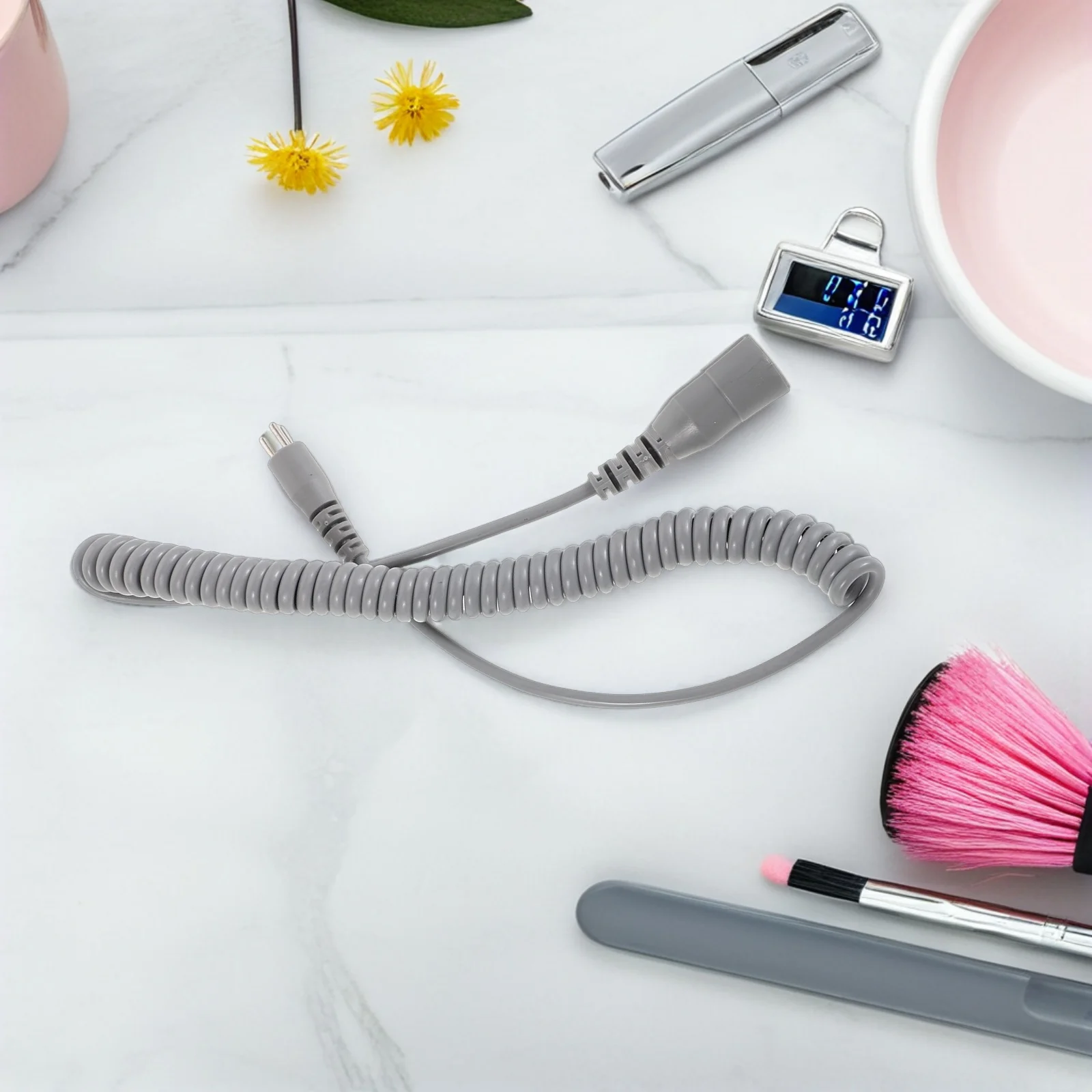 2Pcs Nail Drill Cord Replacement High Speed Motor Cable Power Supply for Electric Manicure Machine Stable Performance Compatible