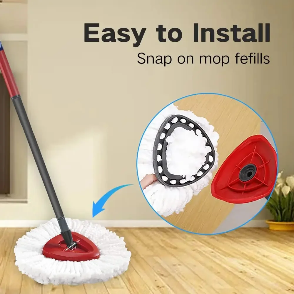 Swivel Mop Accessory, Arbitrarily Selectable 1 Base/1 Handle/mop for O-Cedar EasyWring Swivel Mop Microfiber Easy Home Cleaning