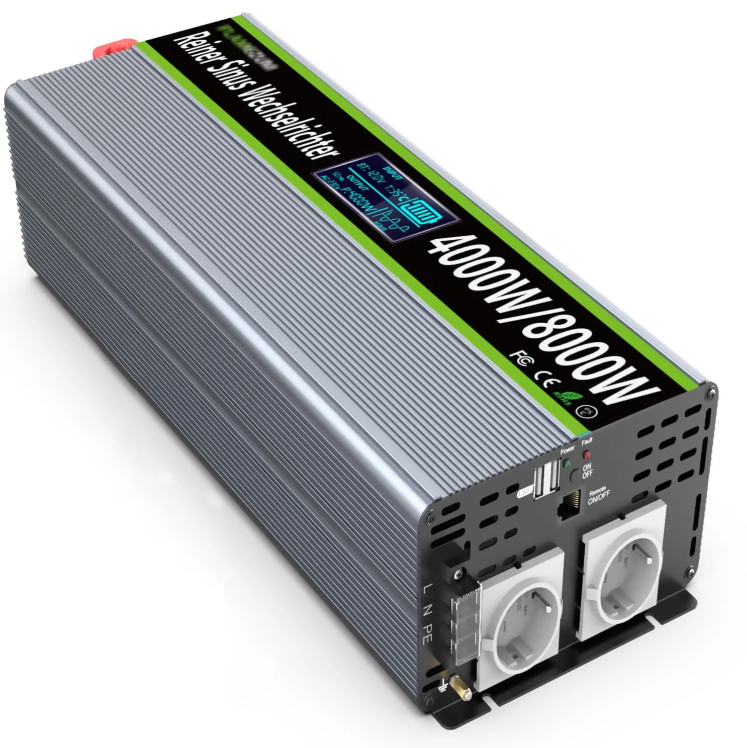 

Convert DC 12V to AC 230V to Use Most Household Appliances 4000W Pure Sine Wave Inverters