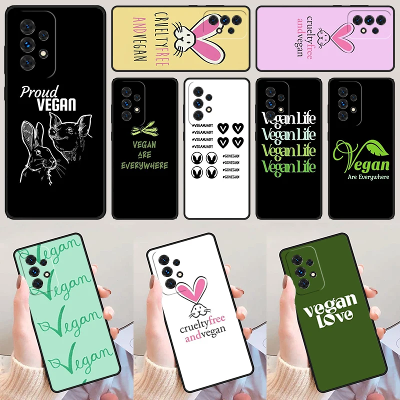 Cruelty Free & Vegan - Love For Samsung A52 A72 A73 A20e A21S A50 A70 A11 A12 A42 A31 A40 A51 A71 A32 A80 Phone Case Cover