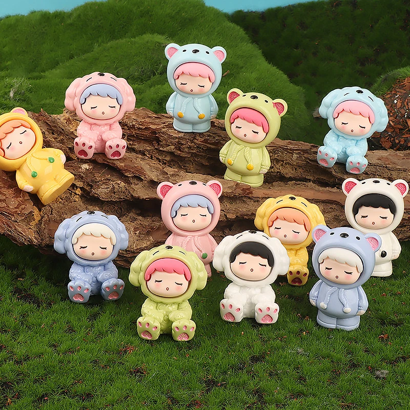 Cartoon Sleeping Doll Mini Figurine Micro Landscape Decoration Creative Miniatures DIY Home Decoration Accessories Gifts