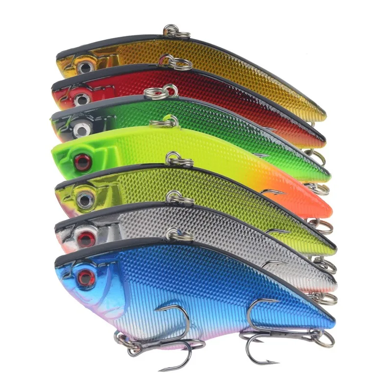 1PCS Hard VIB Fishing Lure 7cm 16g Plastic Artificial Bait Treble Hooks Peche Bass Pike Trolling Pesca Fishing Tackle