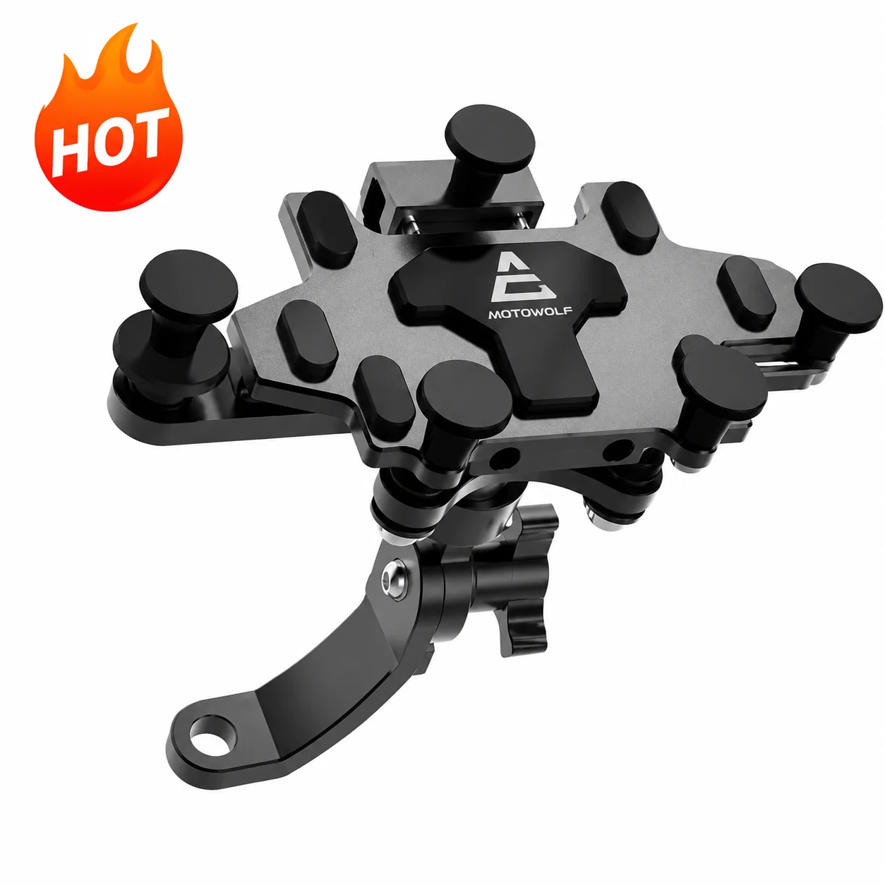 Motorcycle Phone Holder 10mm Screw Mount Aluminum Alloy 540 Degree Anti-Shake GPS Navigation Bracket