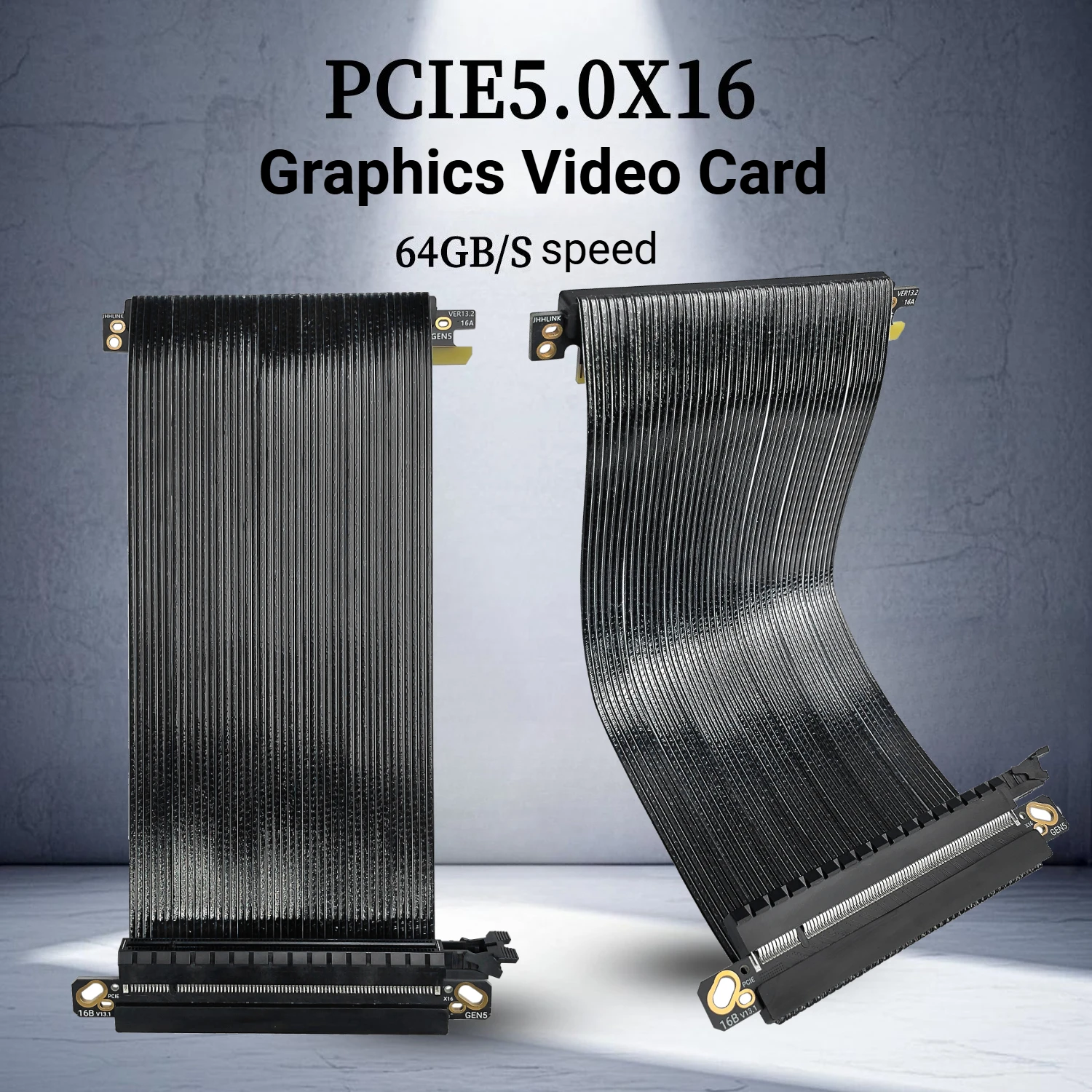 17.5CM 18.5CM 20CM Double Reverse 5.0 PCIe Riser Cable 5.0 X16 PCI Express Riser Extension Flexible High Speed Gen5 Gpu Extender