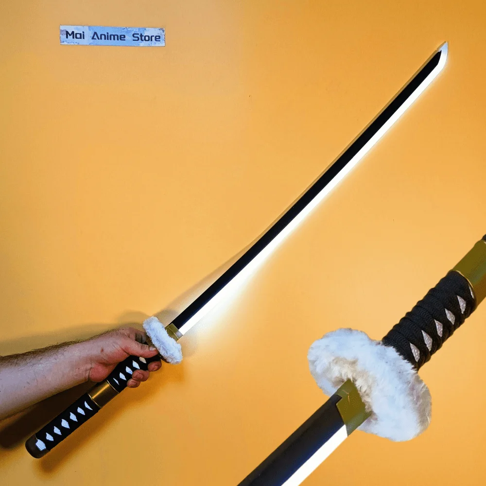 40in رورونوا زورو كاتانا أنيمي زورو تأثيري الدعامة السيف المضيء مع مصباح ليد حجم حقيقي كاتانا الساموراي صابر لعبة غير حادة هدية #1