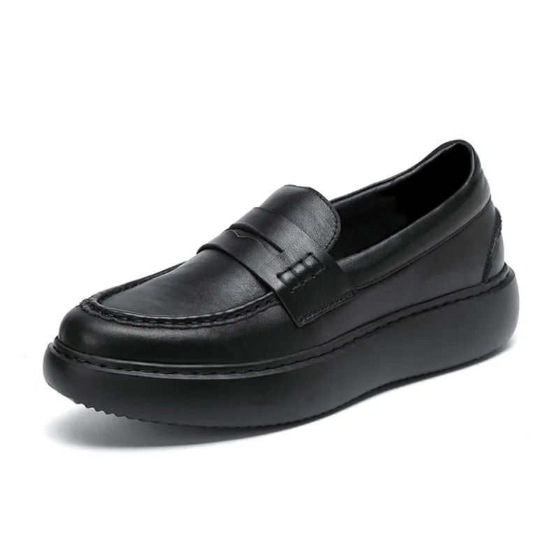 Bmante Summer Shoes for Men Genuine Leather Luxury Brand Casual Male Sneakers Slip-On Loafers Flatform Fashion Men Shoes