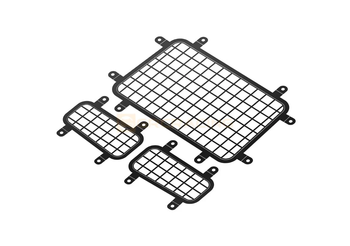 Simulation Edelstahl Heckscheibe Netzwerk Auto Shell Metallplatte für 1/8 RC Crawler Auto H8H Defender Traxxas Upgrade Teile