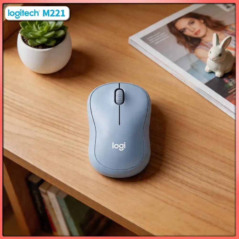 Logitech M221 Silent Optical Mouse - 10m Working Zone, 18-Month Battery, Gentle Clicks, Laptop Desktop PC Mac Kits