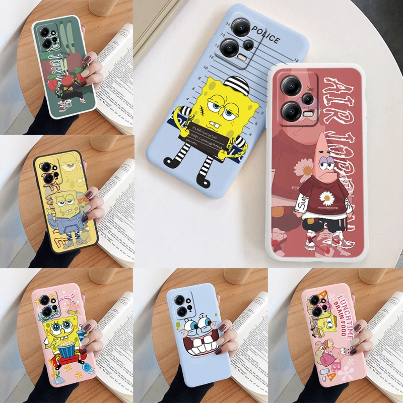 Best Friend Cute SpongeBob Square For Poco X5 X 5 Pro 5G Phone Case Silicone Soft Funda For Xiaomi PocoX5 X5Pro Protective Cover