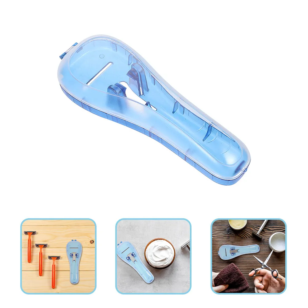 2Pcs Wear Resistant Razor Case Premium Pc Material Portable Shaver Storage Box Travel Safety Razor Holder for Manual Electric