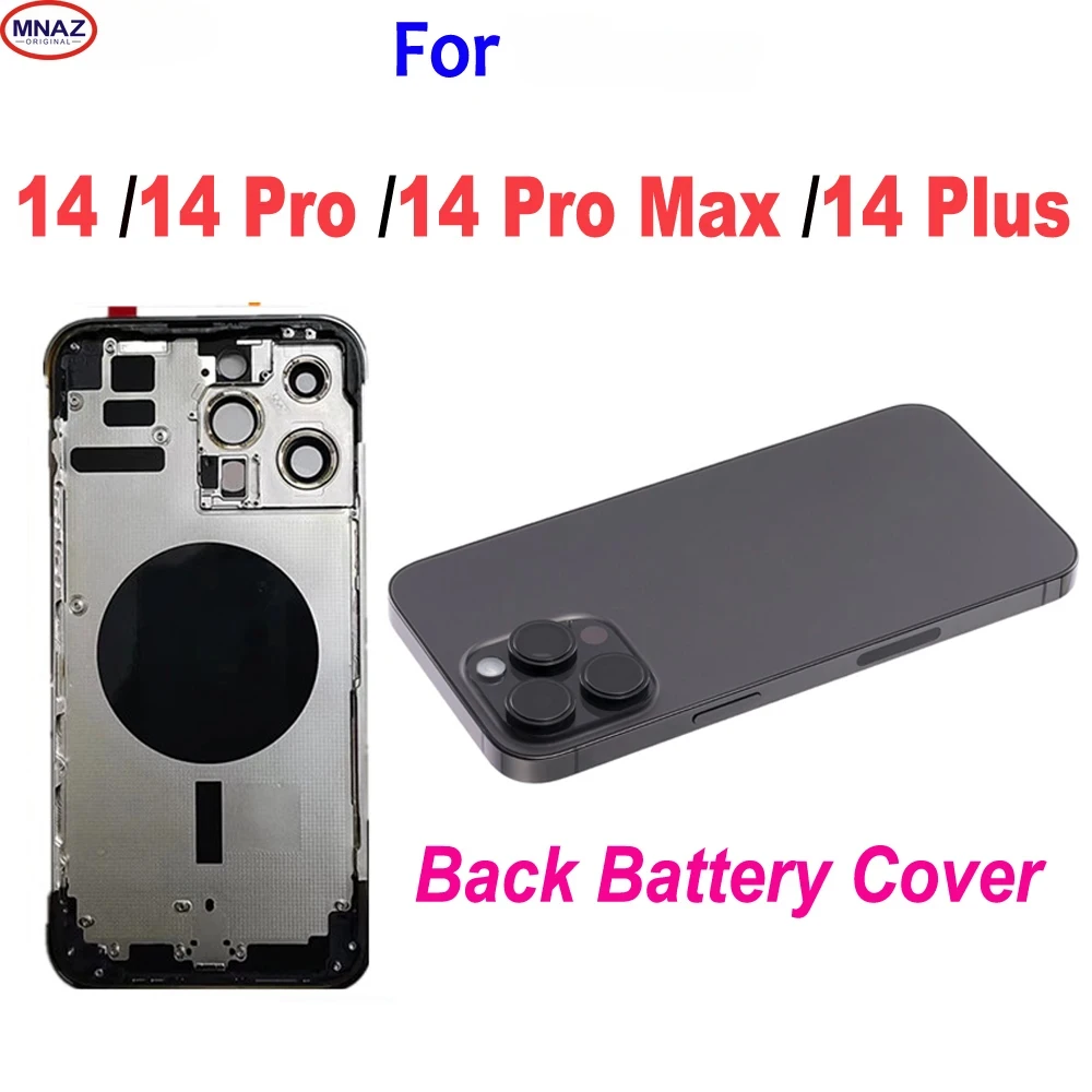 Full Housing For  14/14 Pro/ 14 Pro Max /14 Plus Back Glass Battery Cover Middle Frame Chassis Assembly Replacement