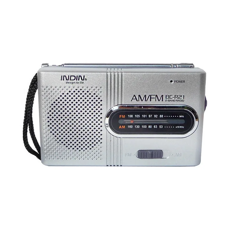 

Built-in Speaker with a Standard 3.5MM Headphones Handheld Lightweight Ultra Thin BC-R21 Portable AM FM Radio Receiver Player