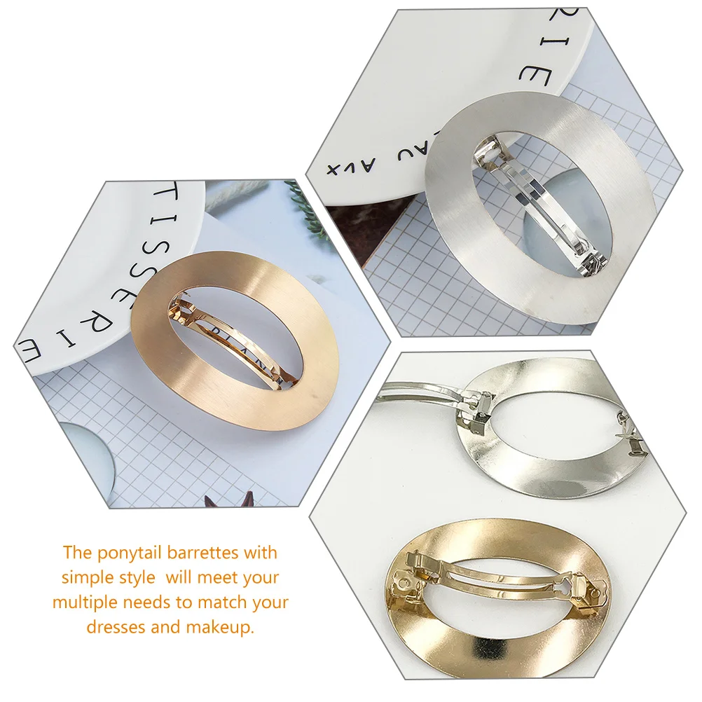 

2 шт., весенние заколки для волос из сплава, эстетические аксессуары, манжеты с хвостиком, овальные заколки, женские круглые металлические толстые волосы для укладки