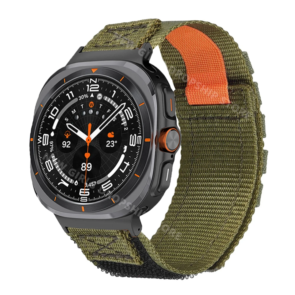 Sport Nylon Strap For Samsung Galaxy Watch Ultra 47mm Quick Fit Mens WatchBand For GALAXY ULTRA WATCH 7 47mm Camouflage Bracelet