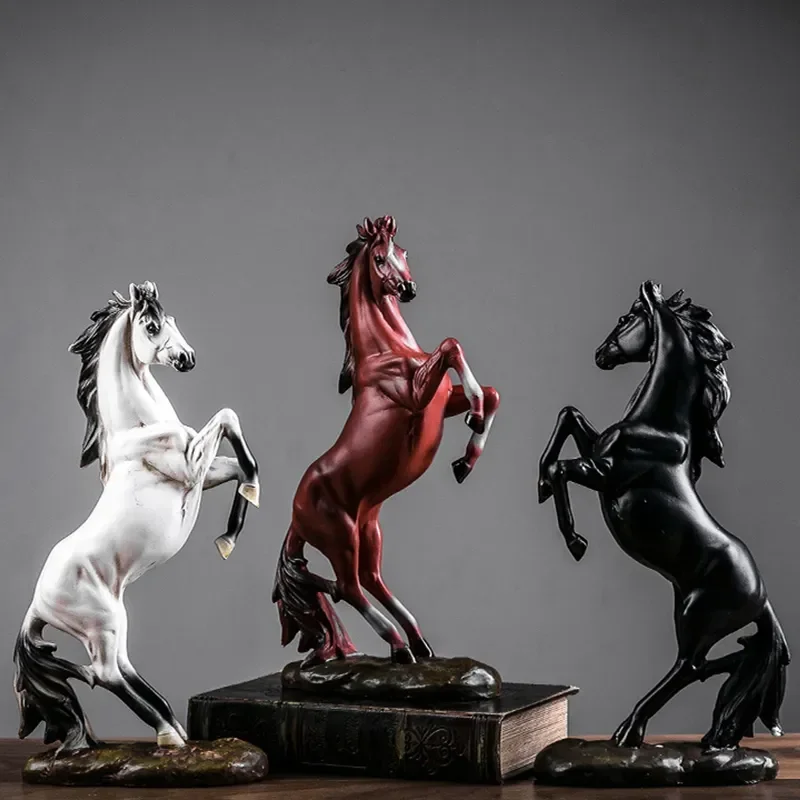 

European Resin Horse Statue Decoration Living Room Office Ornament Horse Figure Home Accessories Horse Sculpture Modern Art