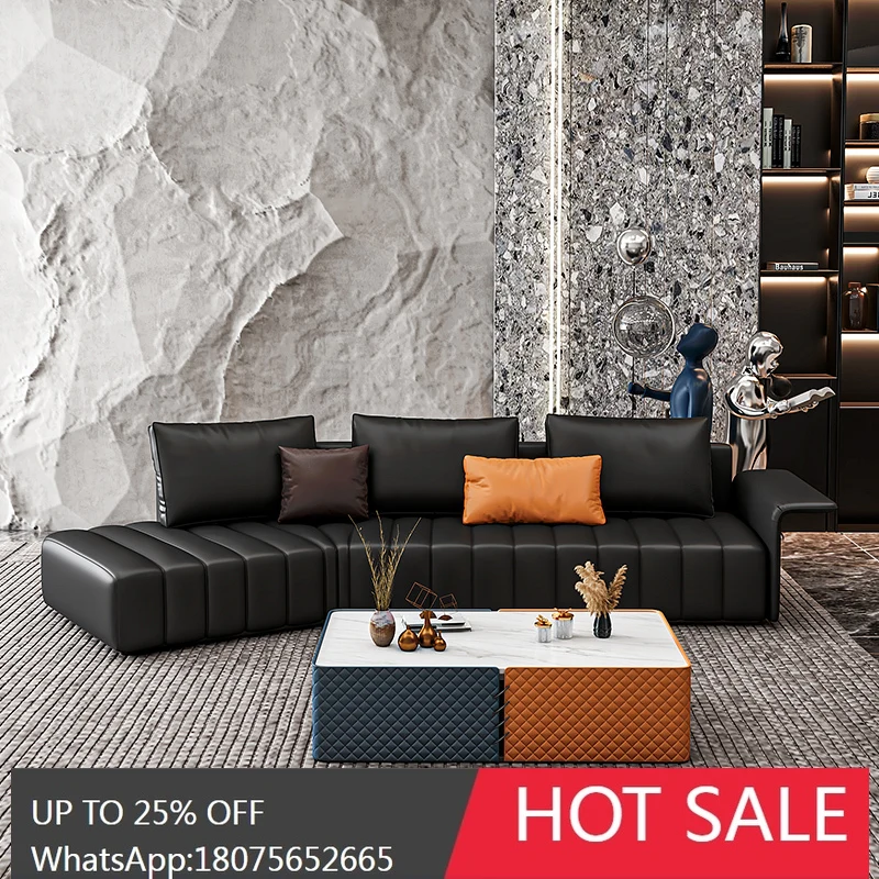 SGF minimalist technology cloth straight piano key sofa special-shaped corner light luxury sofa