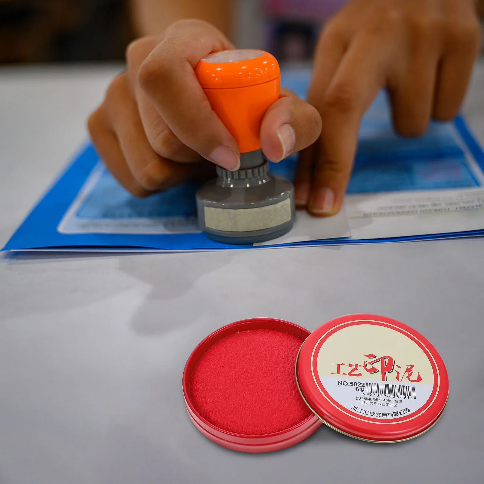 

5Pcs Pads in Iron Boxes Use Durable Multi-Function Small Round DIY Stamp Pads Office Use Ink-Pads