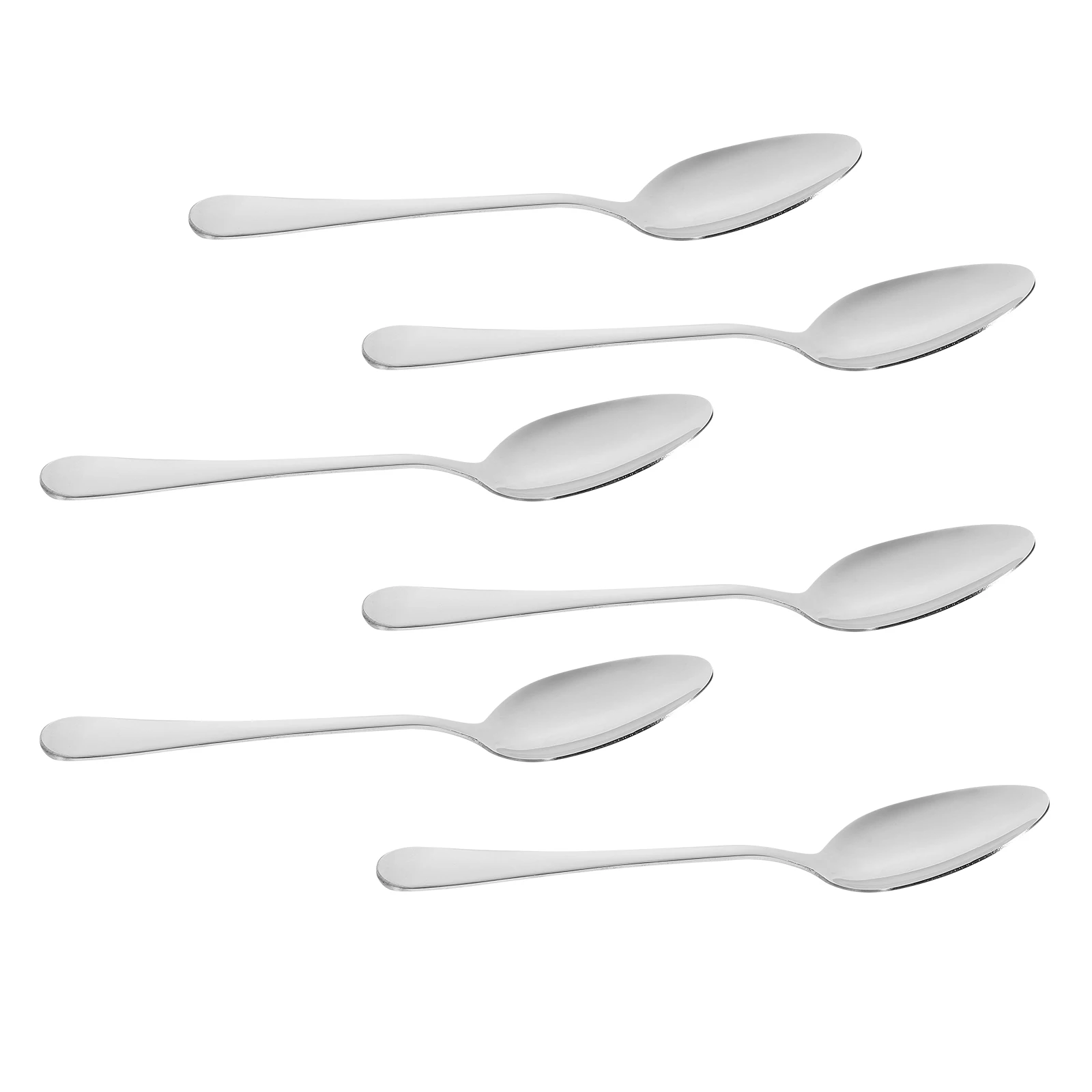

6Pcs Stainless Steel Soup Spoon Set Lightweight Portable Coffee Ice Cream Dessert Spoons Stirring Stainless Spoons Kit