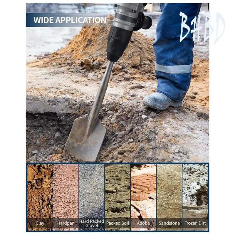 

BHBD-For SDS Max Clay Spade 4-1/2 In. X 17 In. Rotary Hammer Electric Jackhammer Mortar Shovel
