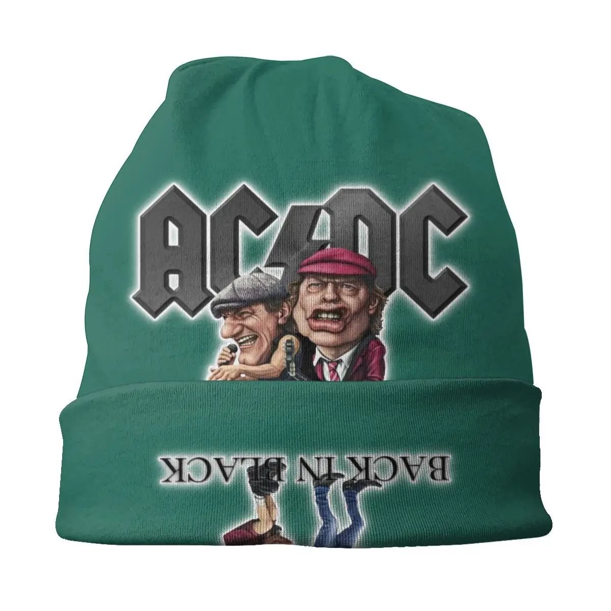 Custom Heavy Metal Rock AC DC Bonnet Femme Cool Knitting Hat For Men Women Winter Warm Beanies Caps