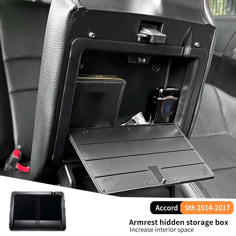 

For Accord 9th 2014-2017 Car Central Control Armrest Hidden Storage Box Organizer Case Scratch Wear resistant Accessories