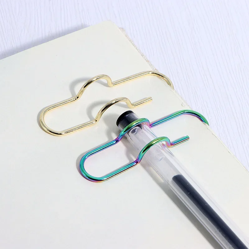 20pcs/Set Multi-functional Metal Paper Clips with Pen Holder Binder Clips School Office Learning Supplies Stationery
