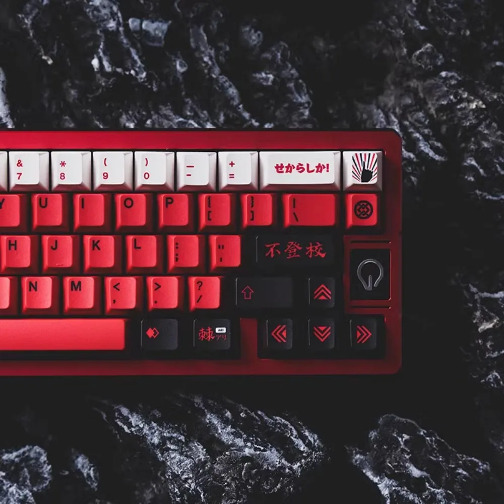 NINA ISERI Theme Keycap 179Key PBT Custom Black Red Anime Keyboard Cap Cherry Profile KeyCap for Mechanical Keyboard 68/75/80