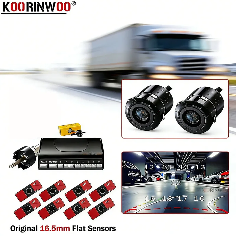 Cars Parking Sensors Kit 16.5mm For Android Radio Dvd Cameras Blind Spot Front And Reversing Radar Auto Smart Parktronic Systems