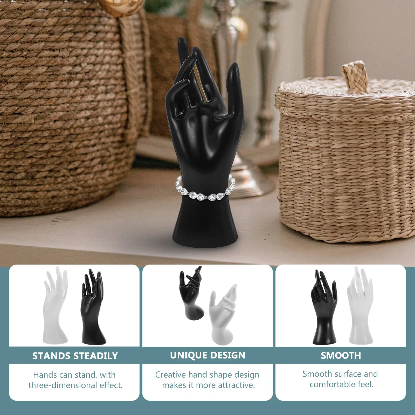 

2Pcs Hand Shaped Ornament Jewelry Display Rack Bracelet Holder Ring Stand Clear Acrylic Storage Organizer Wedding Gift