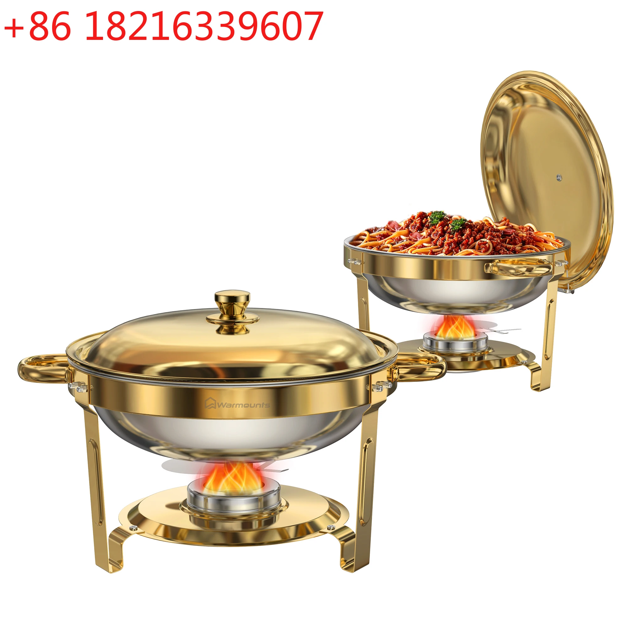 

Круглые мармиты TAO для фуршета, 5 кварт, высококачественный набор для подогрева еды, для вечеринок, фуршетов, свадеб, дней рождения