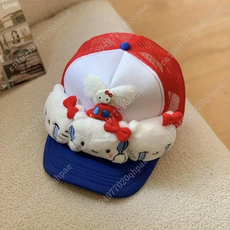 Hello Kitty Face Crying Stretchable Baseball Cap Breathable Mesh  Y2K Themed for Wear Snapback Caps - view 4