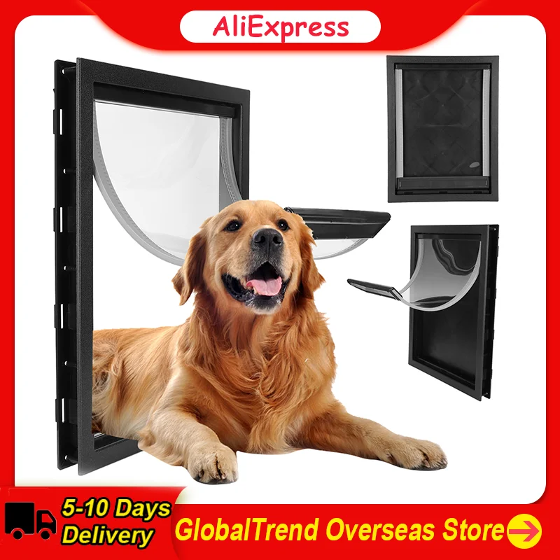 Pet Dog Removable Door Plastic Pet Large Middlesized Dog Removable Installation Door Supply Builtin Magnet Pet Supply