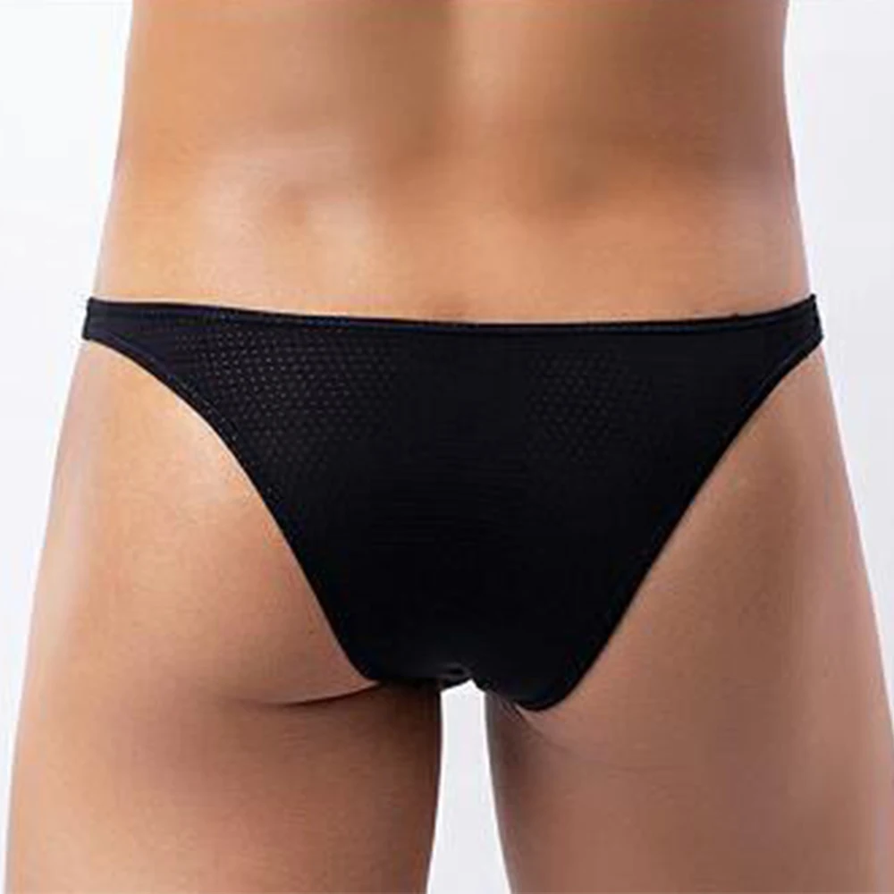 بيكيني السباحة رجل موجز الملابس الداخلية الطازجة g-سلسلة منخفضة الارتفاع الرجال شبكة النايلون عادية الملابس الداخلية النوم قيعان صغيرة الصلبة