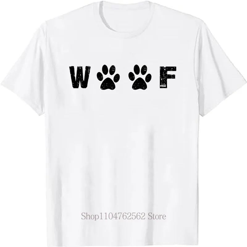 Woof Dog Lover Statement Print T Shirt Summer Men Women Casual Fashion Funny High Street Tops Crew Neck Short Sleeve Cotton Tees