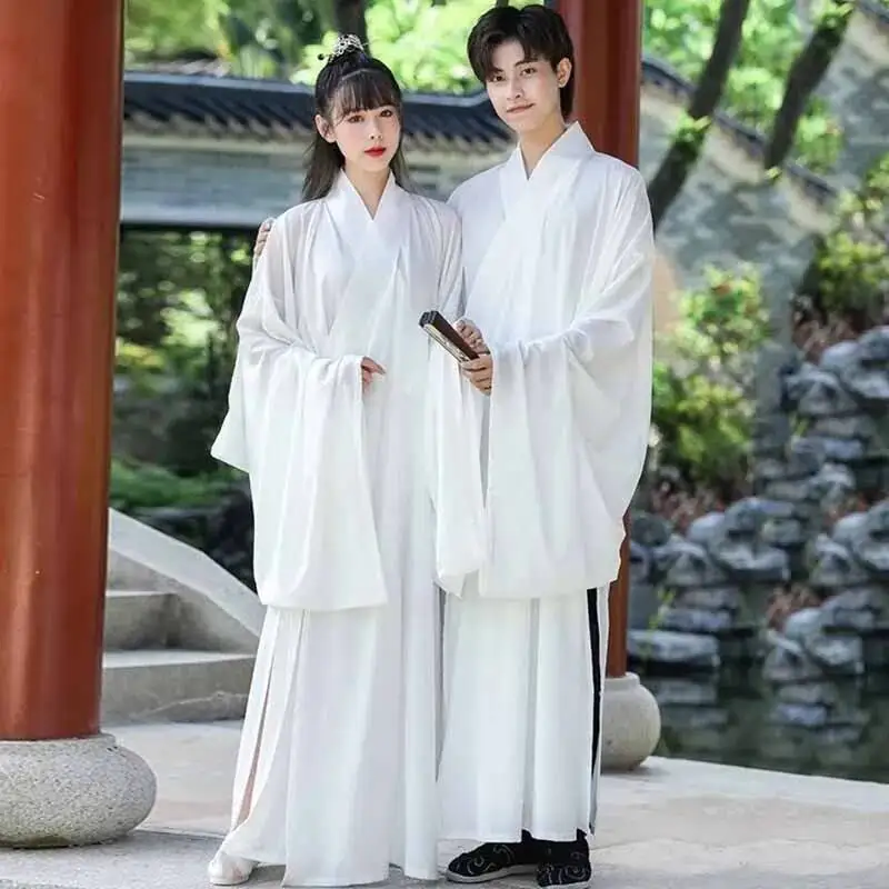 

Large Size 2XL Hanfu Lining Unisex Chinese Ancient Men White Hanfu Lining Inside Shirt Pants Robe Loungewear Pajamas Ovesized