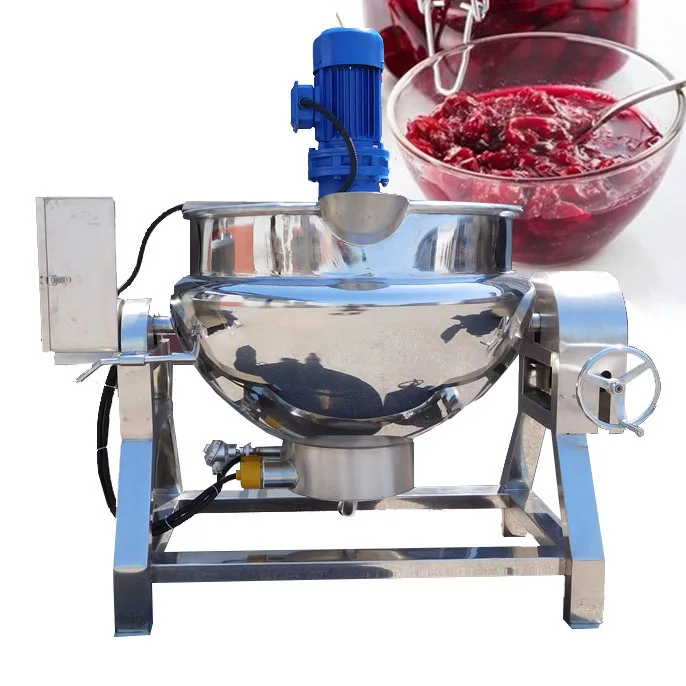 

Industrial Stirrer Mixing Pot Stirring Double Layer Stir Pot Paste Sauce Jam Steam Electric Heating Jacketed Kettle with Mixer