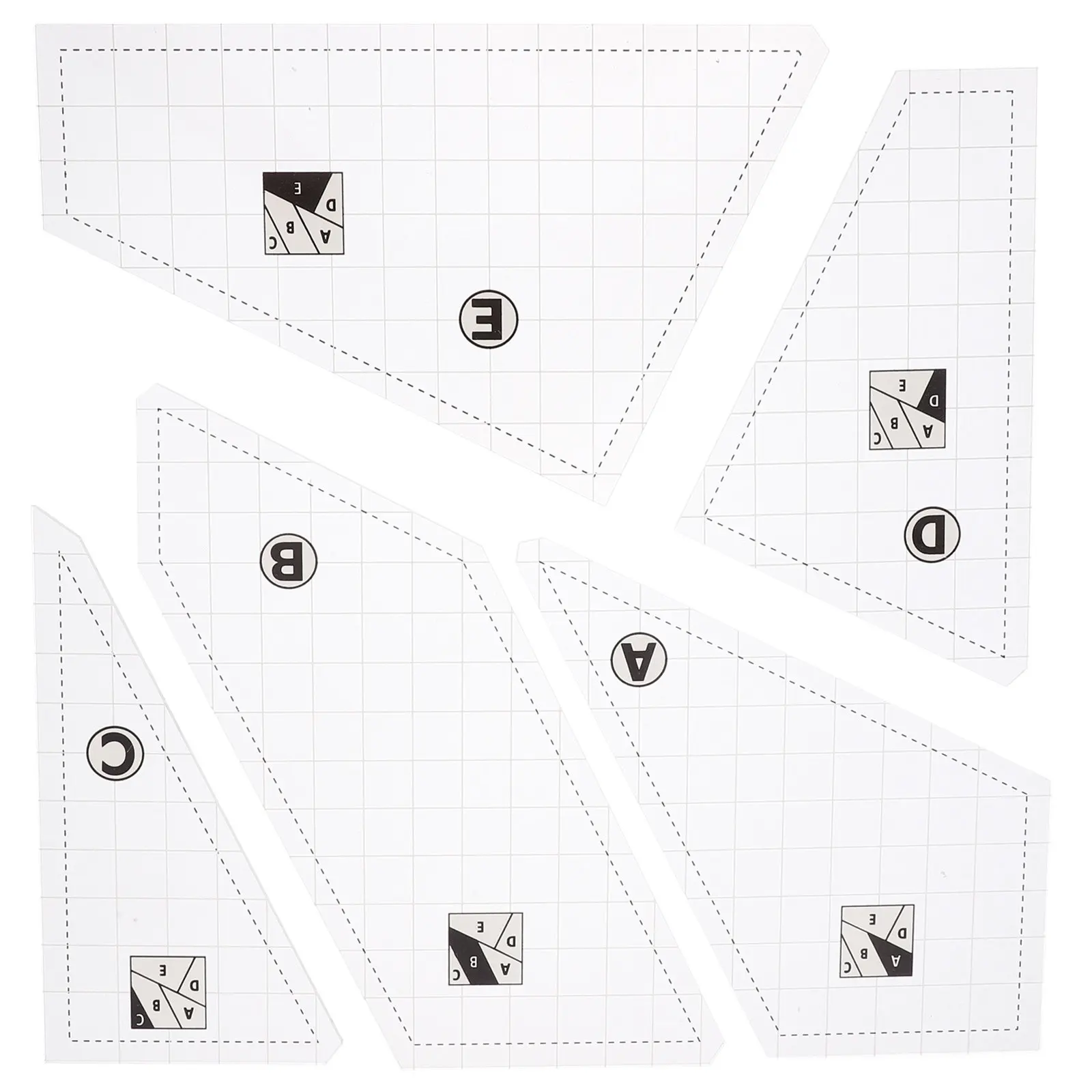 5Pcs Quilting Template Set Acrylic Patchwork Rulers Precision Sewing Quilt Ruler DIY Craft Quilting Stencils Sewing Gauge