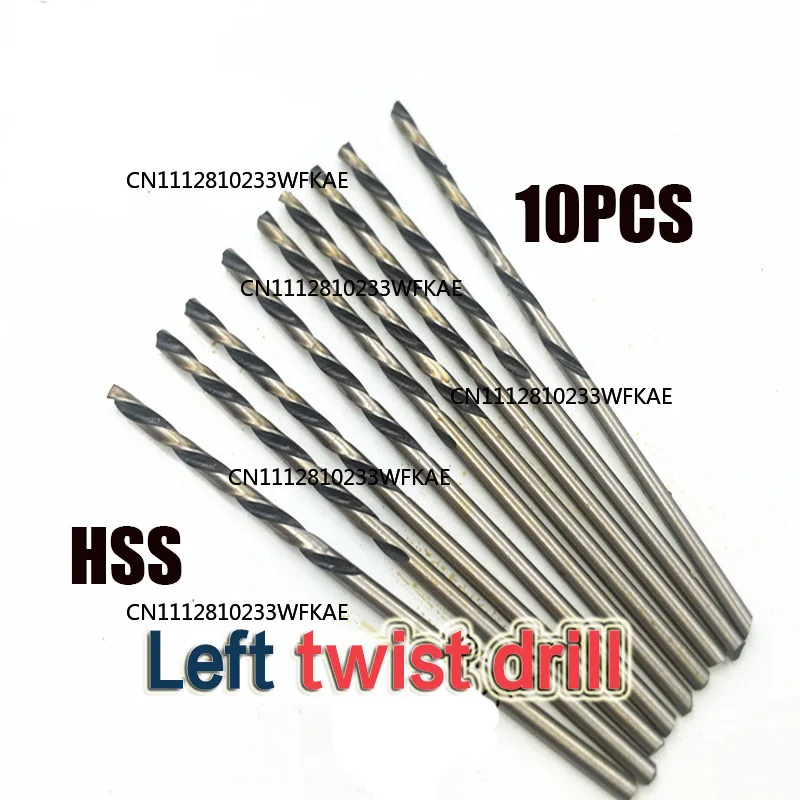0.5-1-1.5-2-2.5-3-13mm   Left way twist drill bit   High speed steel material 10pcs
