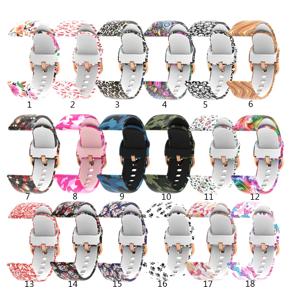 20mm Fashion Camo Soft Silicone Band Strap For Haylou LS02 / RS4/ RS4 Plus / AXTRO Fit 3