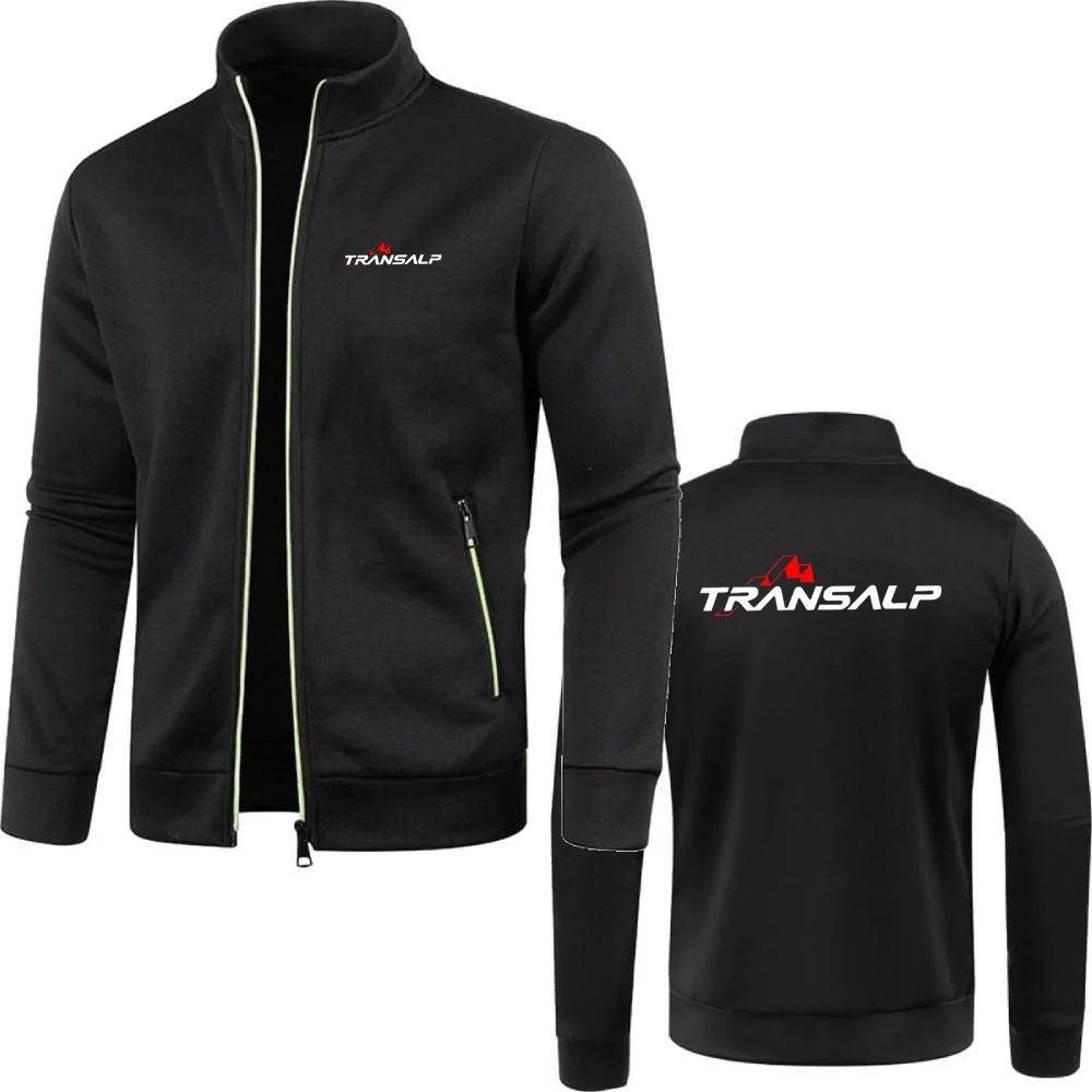 Homens jovens moletons jaquetas com zíper transalp motocicleta velo agasalho camisa sportwear vestir cardigan cardigan