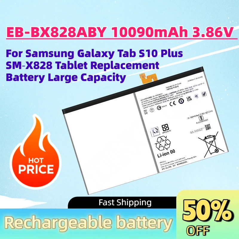 New EB-BX828ABY 10090mAh 3.86V Li-ion Battery for Samsung Galaxy Tab S10 Plus SM‑X828 Tablet Replacement Battery Large Capacity